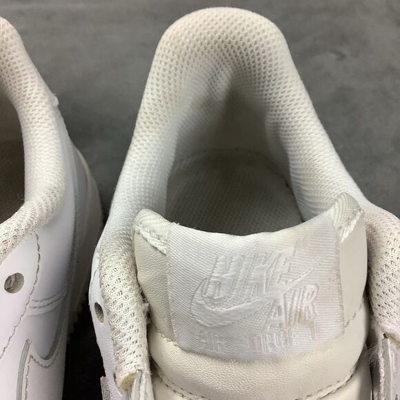 Nike Air Force 1 Low Top Sneaker Shoes White Leather Women’s 7 Mens 5.5 NO LACES - Picture 8 of 11